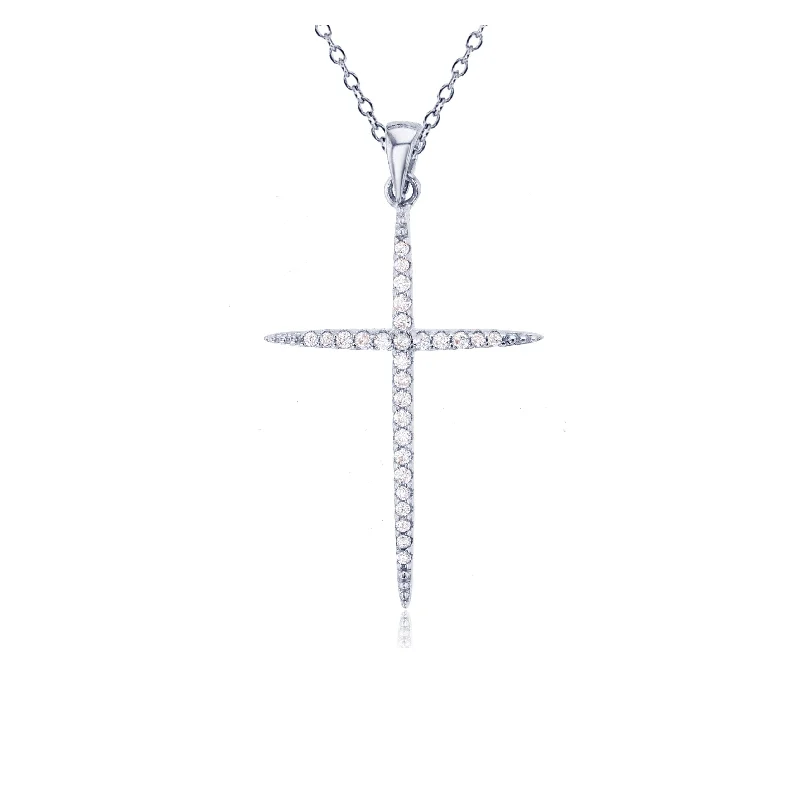 bridal necklaces for women -Cross Fancy Necklace (Silver)