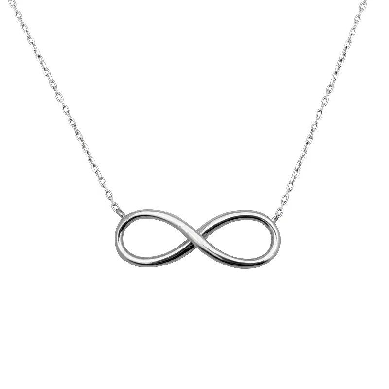 zirconia necklaces for women -Infinity Charm Necklace (14K)