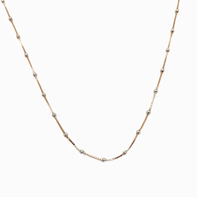 diamond necklaces for women -Two-Tone Rose Gold Bean Necklace (14K)