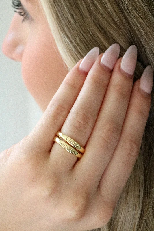 eternity band rings for women -stacking name rings {gold vermeil}