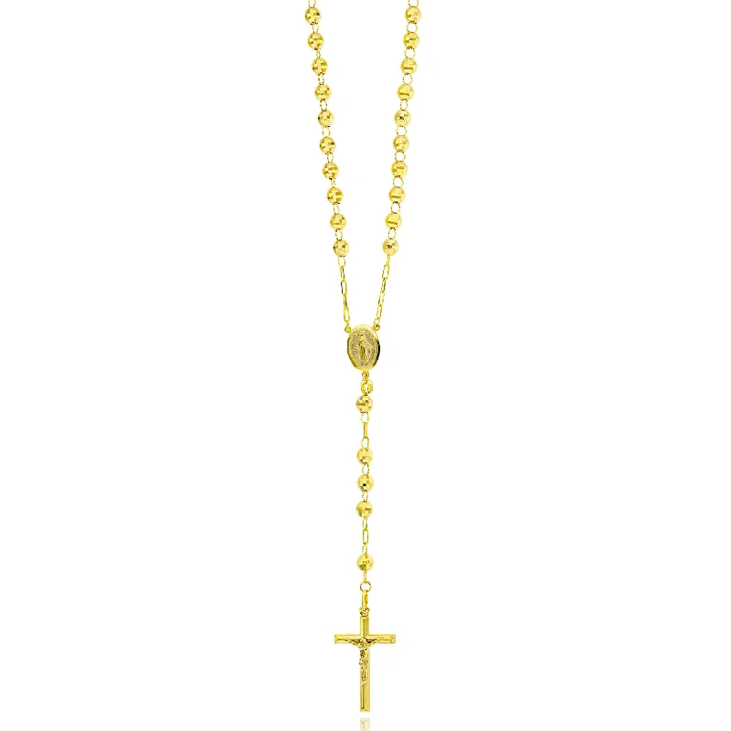 pearl chain necklaces for women -[Disco] Virgin Mary Crucifix Rosary Necklace (14K)