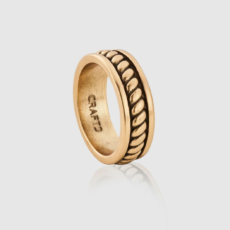 custom-made rings for women -Rope Ring (Gold)