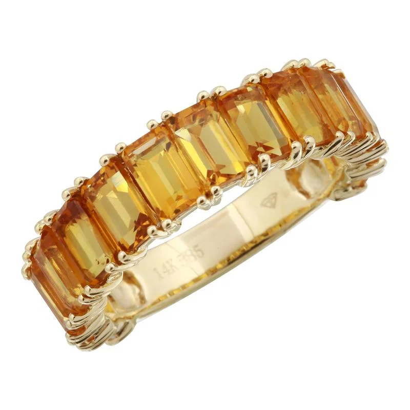 affordable rings for women -14k Gold Gemstone Citrine 3/4 Ring