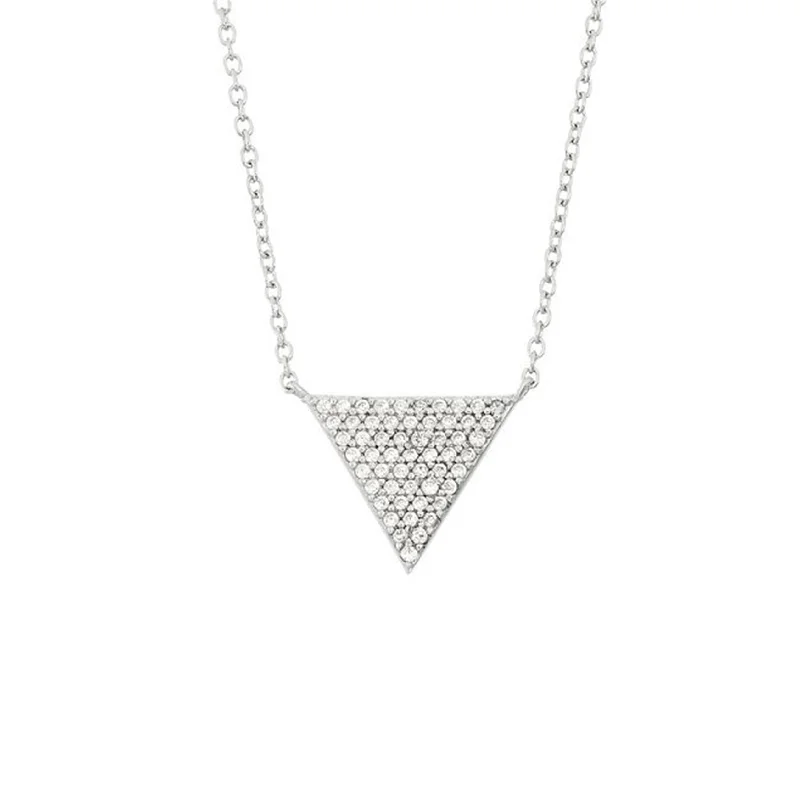 minimalist necklaces for women -Triangle Necklace (Silver)