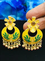 vintage stud earrings for women -Gorgeous Yellow Color Gold Plated Earrings