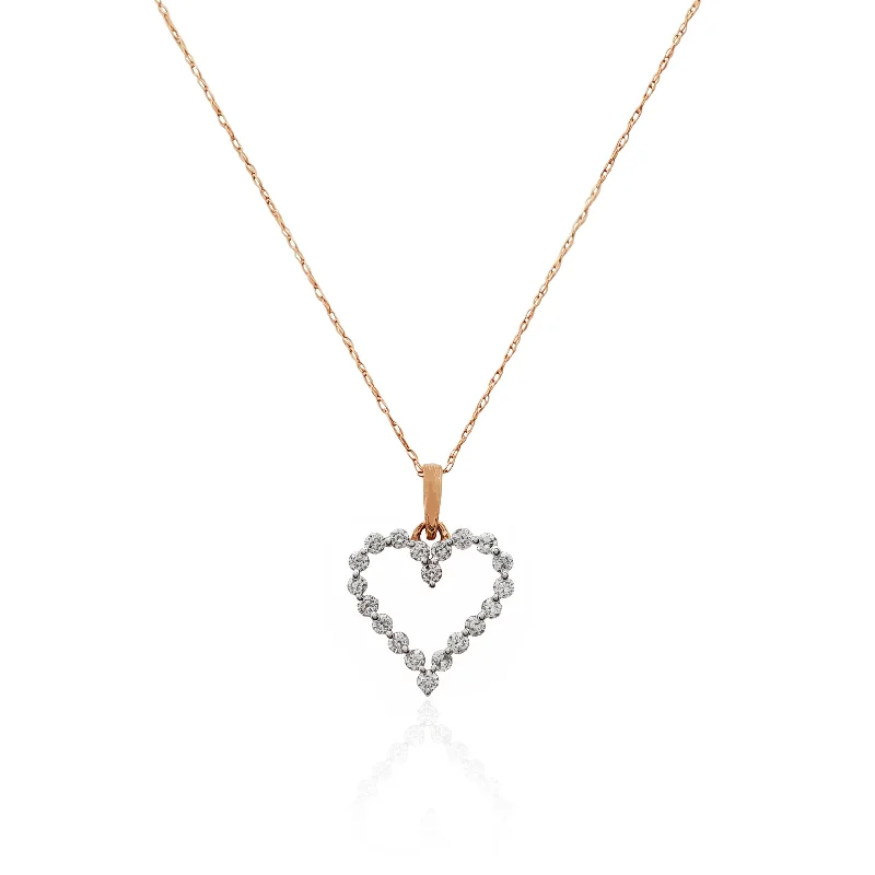 infinity necklaces for women -Diamond Heart Pendant Necklace (14K).