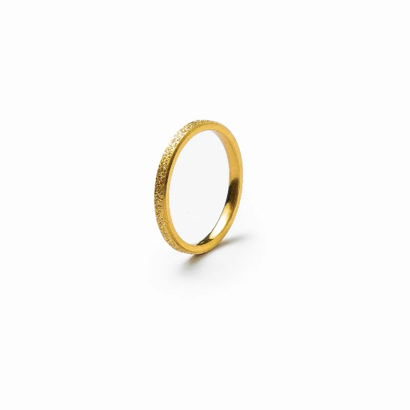 silver promise rings for women -Leuven Surface Ring - Gold