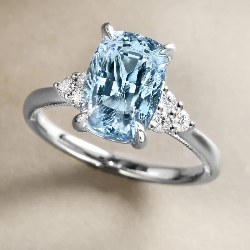 affordable rings for women -Big Aquamarine Ring