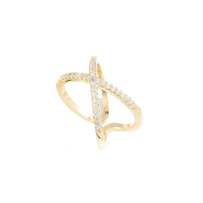 handmade rings for women -Crisscross Rings Adjustable rings, real gold plated