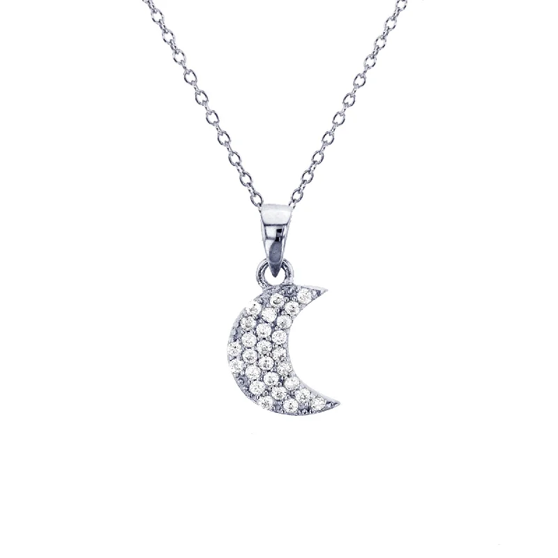 summer necklaces for women -Moon Necklace (Silver)