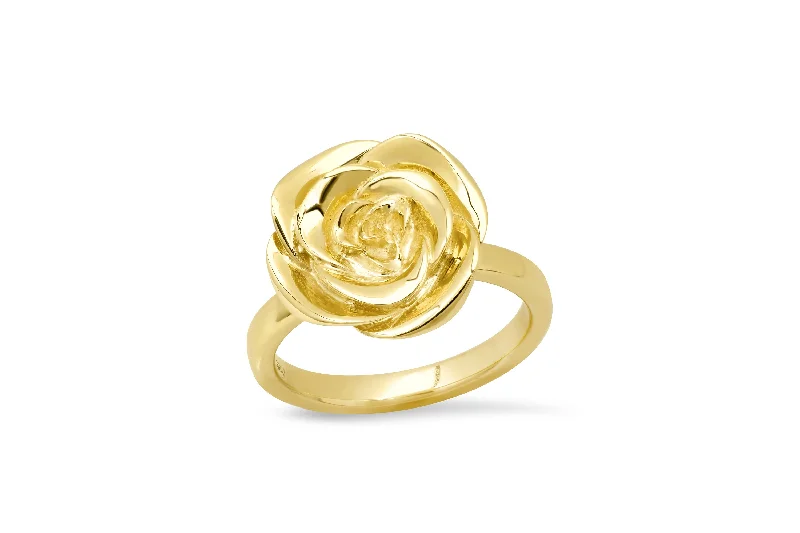 layered rings for women -Large Rose Ring