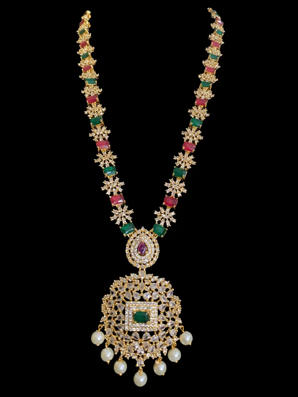 antique gold necklaces for women -LN2 Netra necklace in red green  ( READY TO SHIP )