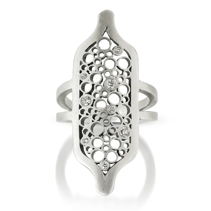 floral rings for women -Belle Brooke Luz Collection Shield Ring