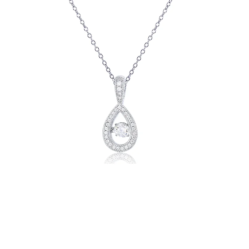 pearl pendant necklaces for women -Teardrop Necklace (Silver)