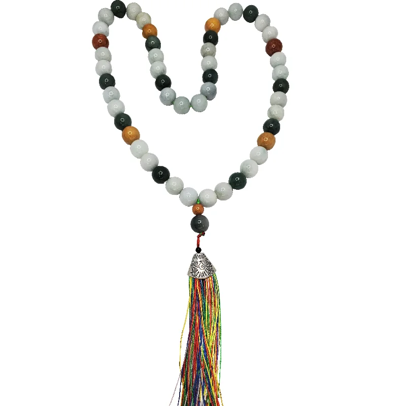 crystal pendant necklaces for women -Jade Prayer Bead Necklace