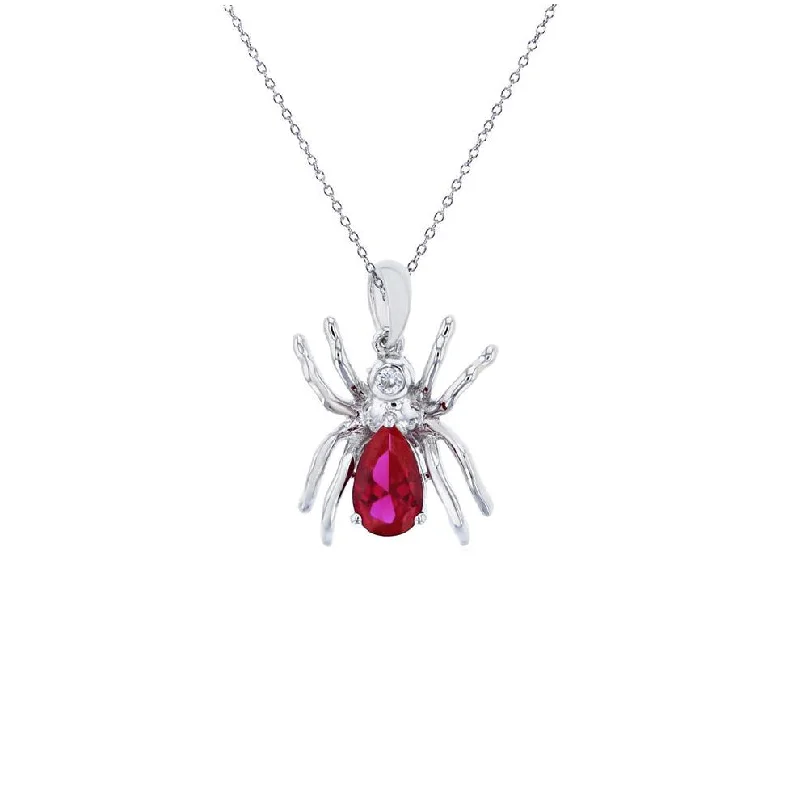 oval pendant necklaces for women -Spider Necklace (Silver)