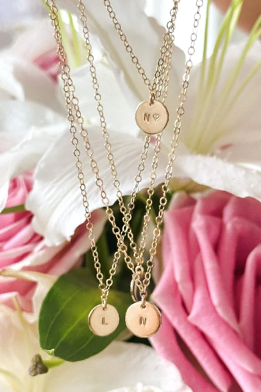 birthstone necklaces for women -Tiny Initial Necklace