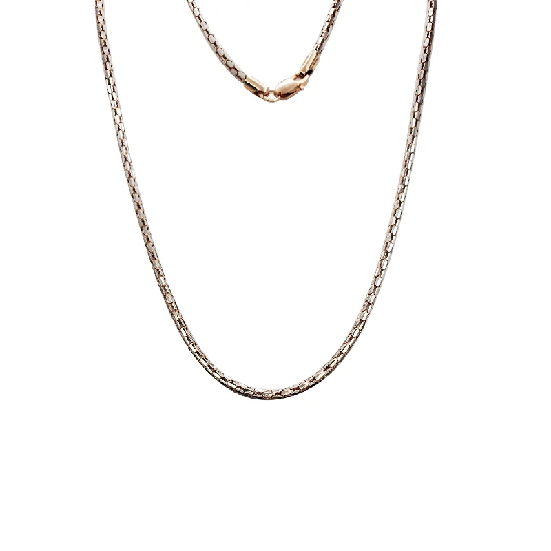 luxury diamond necklaces for women -Two-Tone Cable Rose Gold Necklace (14K)