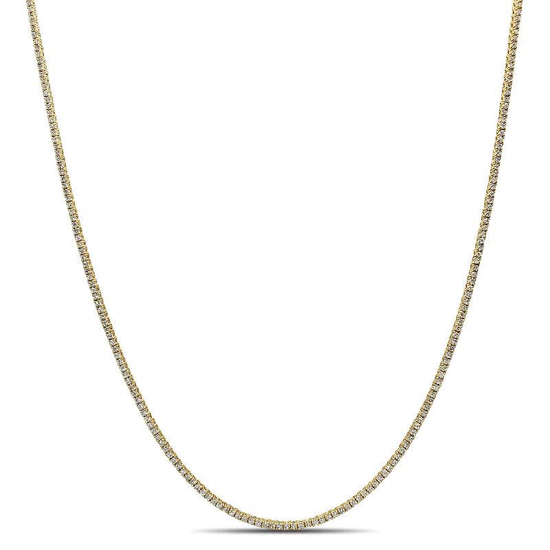 layered silver necklaces for women -[2.0 mm] Diamond Tennis Necklace (14K)