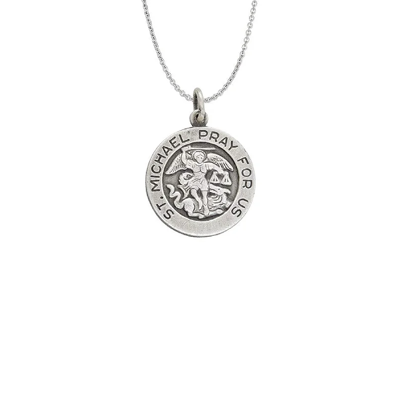 antique necklaces for women -Saint Michael Necklace (Silver)