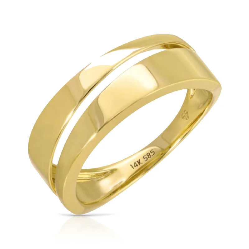 dainty rings for women -Solid Gold Split Ring