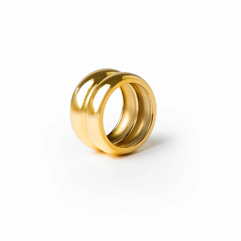 oval diamond rings for women -Metera Chunky Ring - Gold