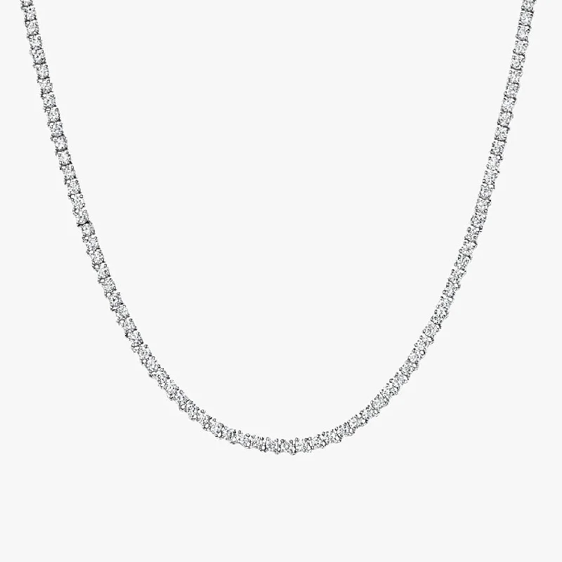 chunky gold necklaces for women -Diamond Tennis Necklace (14K)