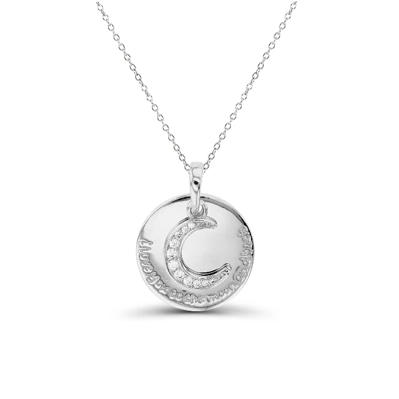 emerald necklaces for women -I Love You To The Moon Necklace (Silver)