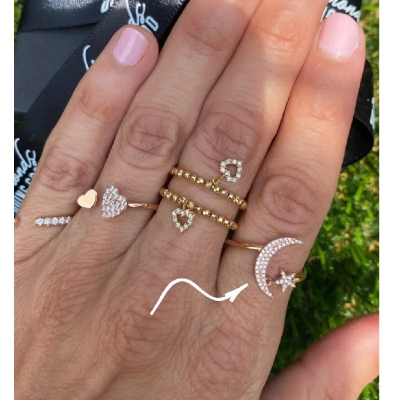 dainty rings for women -The Jordy Pave Moon & Star Ring