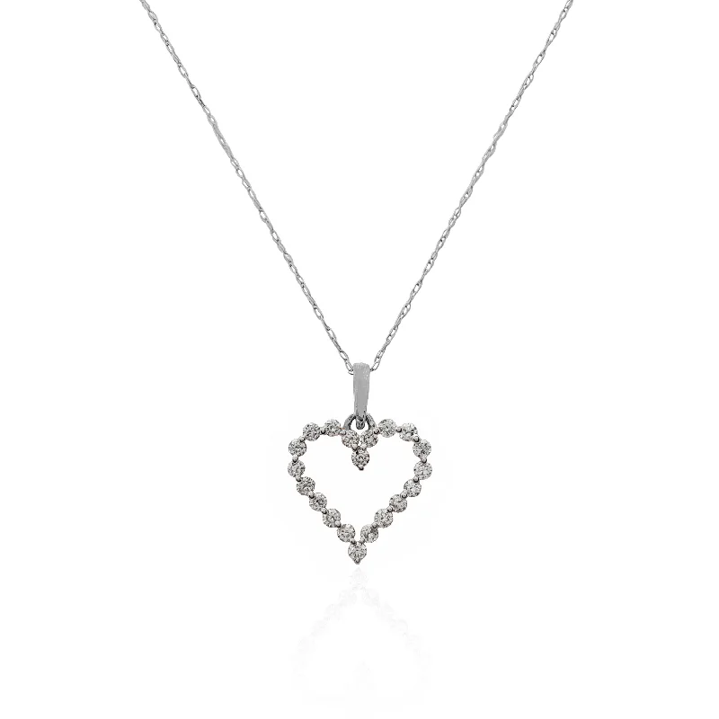 choker necklaces for women -Diamond Heart Pendant Necklace (14K).