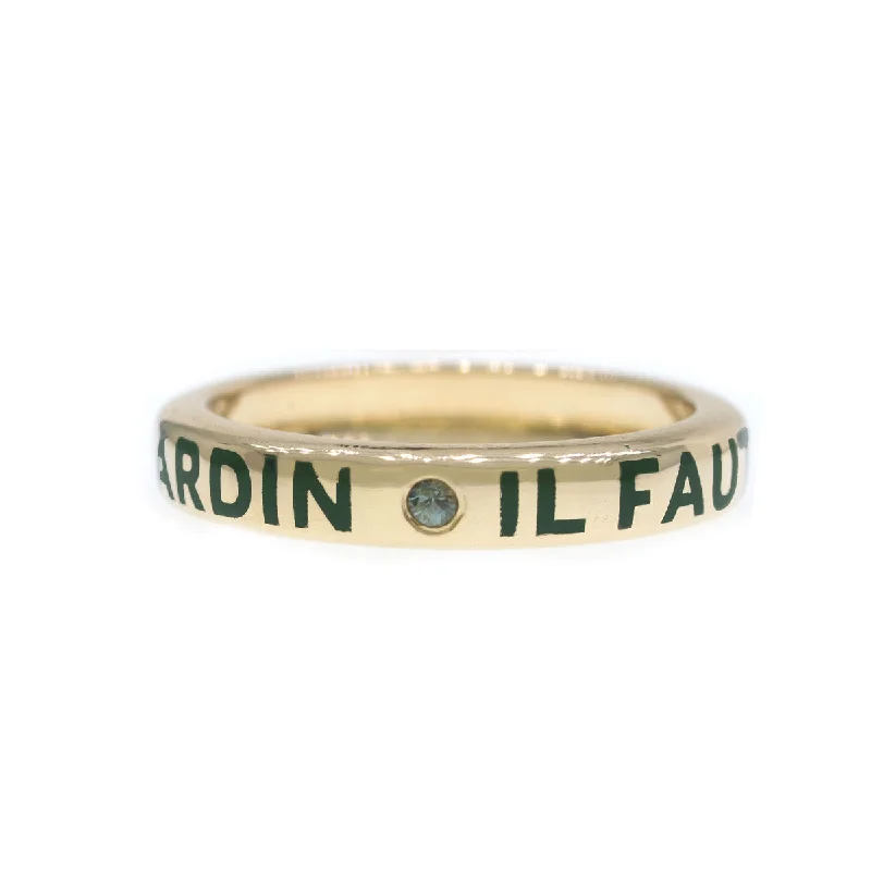 custom wedding rings for women -Il Faut Cultiver Notre Jardin Slender Band Ring