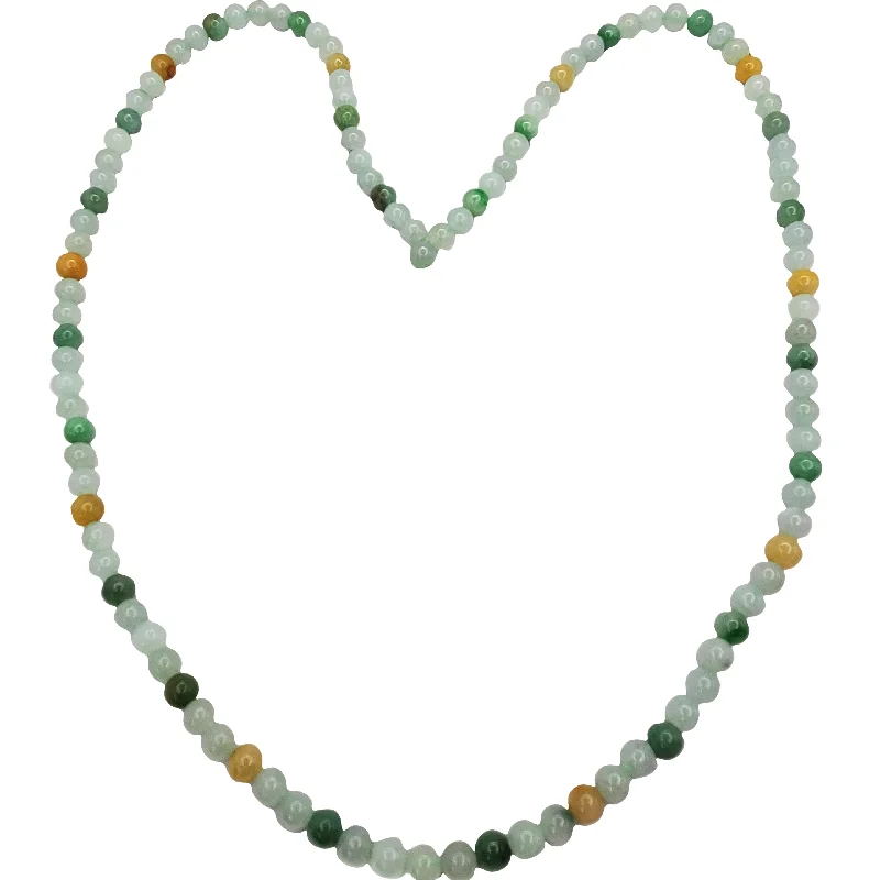 custom pendant necklaces for women -Jade Beads Necklace (14K)