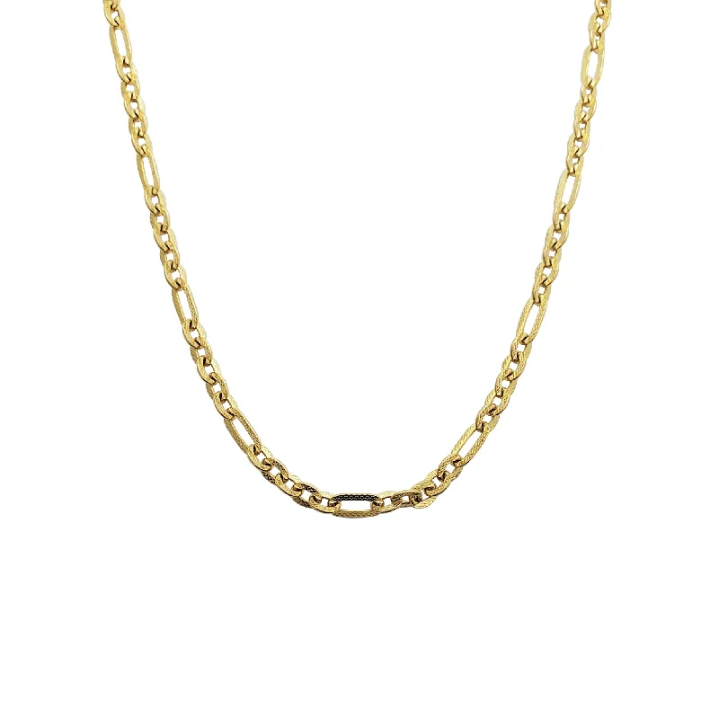 rose gold necklaces for women -Figaro Cable Necklace (14K)