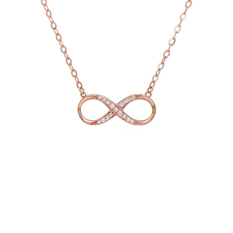 solitaire necklaces for women -Infinity Charm Necklace (14K)