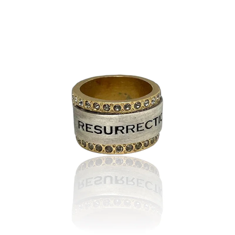 eternity band rings for women -GOLD RESURRECTION BAND RING