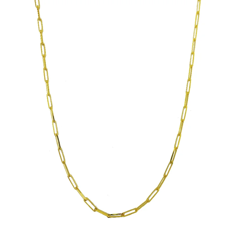 gold necklaces for women -Paperclip Necklace (14K)