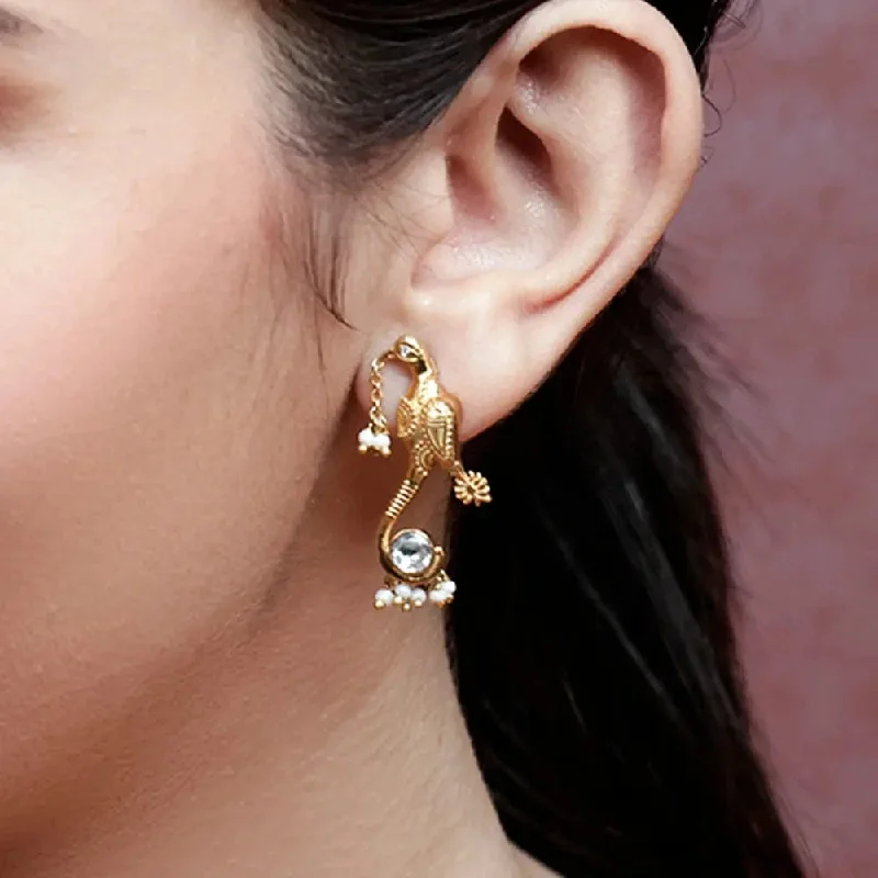 14k gold earrings for women -SILVER 92.5 PARROT BIRD EARRING