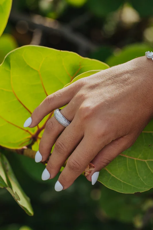 white gold rings for women -Waterfalls .925 Sterling Silver Crystal Ring