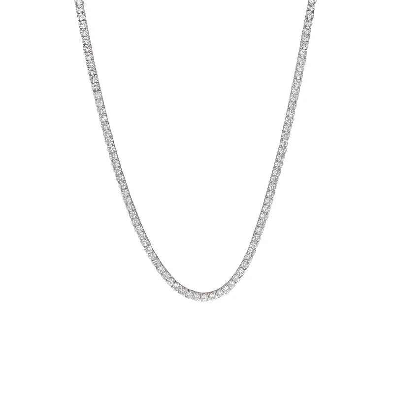 personalized necklaces for women -Diamond Tennis Necklace (14K)