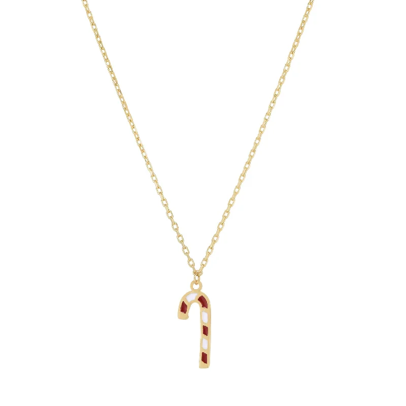 diamond chain necklaces for women -Candy Cane Necklace (14K)