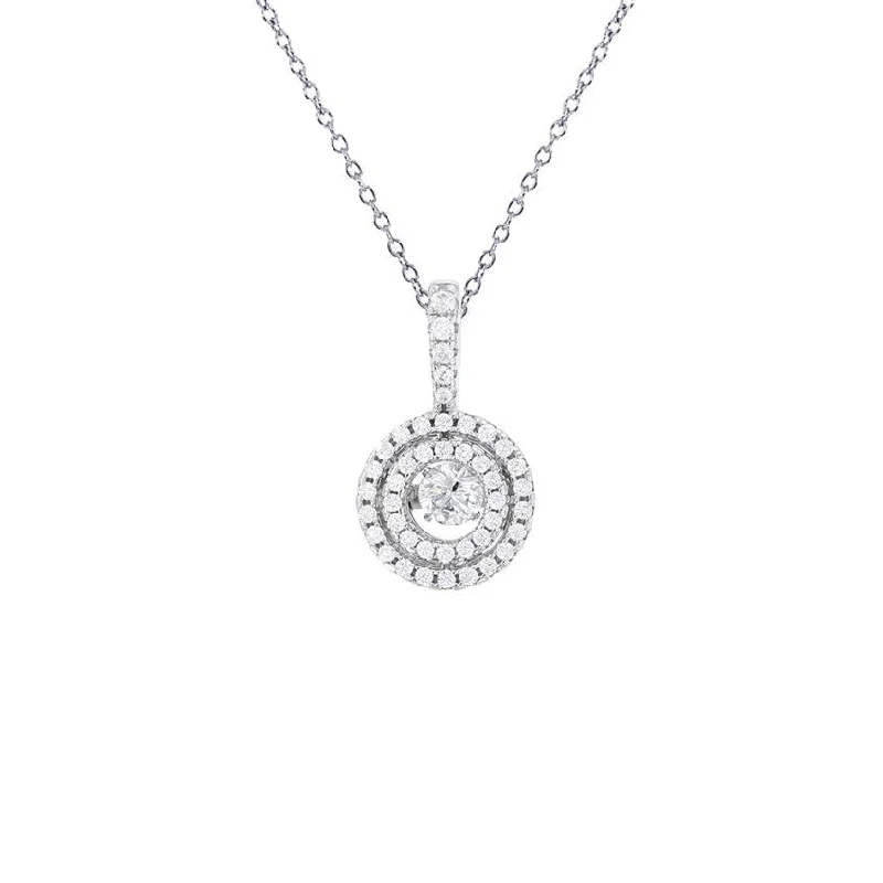 luxury diamond necklaces for women -Double Circle Necklaces (Silver)