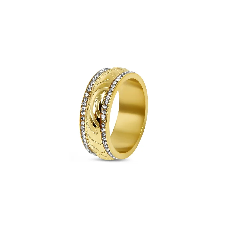 classic rings for women -Paphos Luxe Stone Ring - Gold