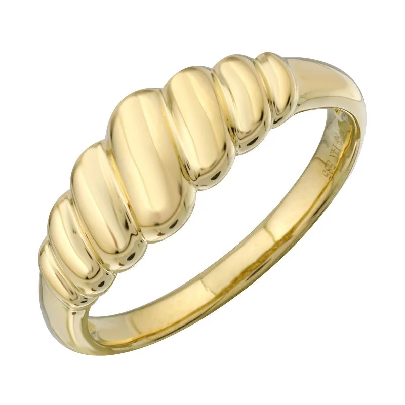 carved rings for women -Golden Croissant Ring