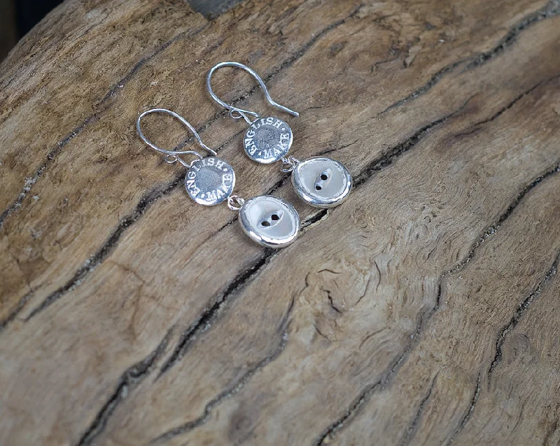 diamond drop earrings for women -English make drop earrings with button