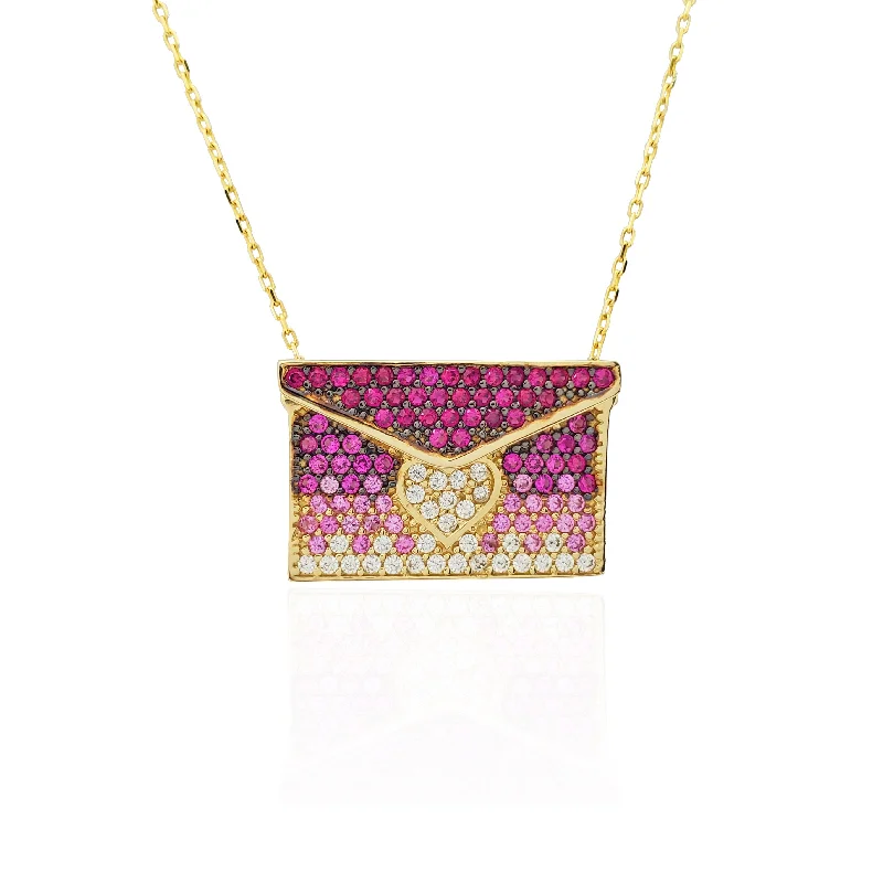 emerald necklaces for women -Engravable Hot Pink Purse Handbag Necklace (14K)