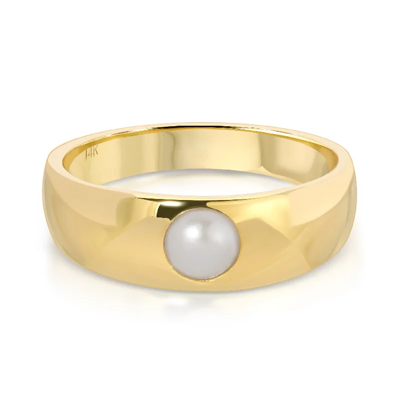 modern wedding rings for women -Perla Pinky Ring