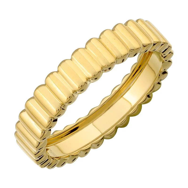 bridal rings for women -Gold Fluted Ring