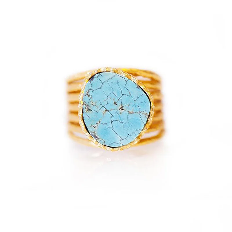 engagement rings with diamonds for women -Stackable Ring - Turquoise