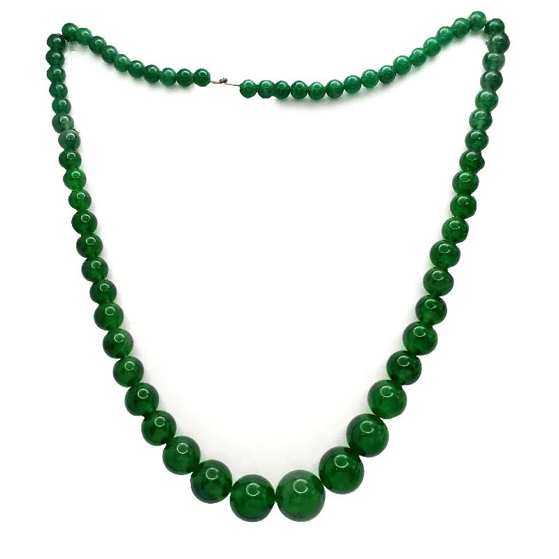 infinity pendant necklaces for women -Graduated Green Jade Bead Necklace