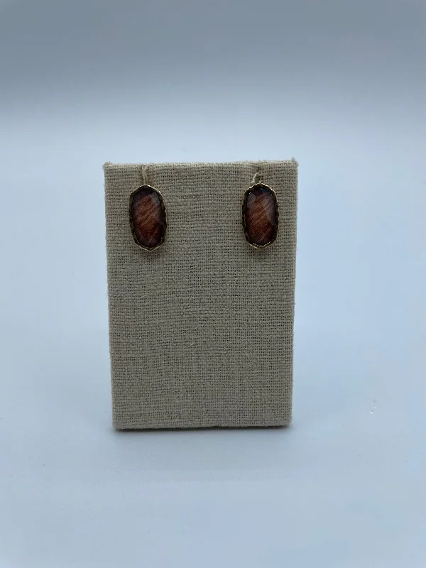 dainty earrings for women -Brown Stone Earrings